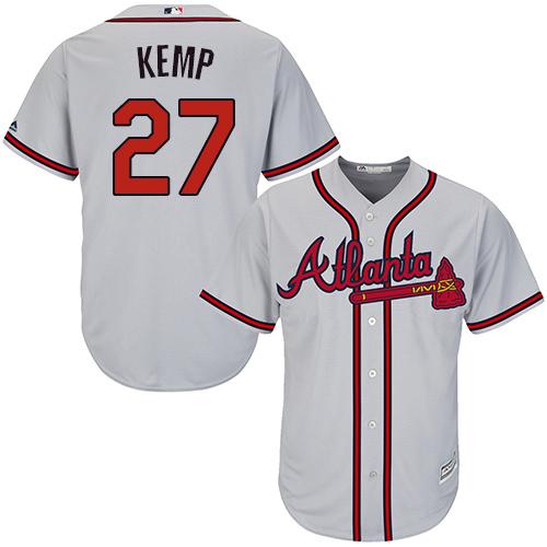 Braves #27 Matt Kemp Grey Road Women's Stitched MLB Jersey Braves #27 Matt Kemp Grey Road Women's Stitched MLB Jersey