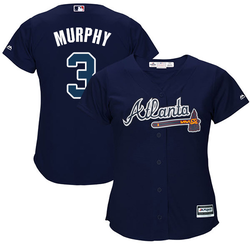 Braves #3 Dale Murphy Navy Blue Alternate Women's Stitched MLB Jersey Braves #3 Dale Murphy Navy Blue Alternate Women's Stitched MLB Jersey