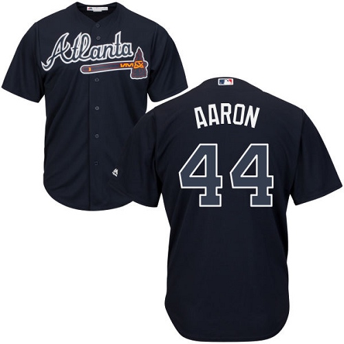 Braves #44 Hank Aaron Navy Blue Cool Base Stitched Youth MLB Jersey Braves #44 Hank Aaron Navy Blue Cool Base Stitched Youth MLB Jersey