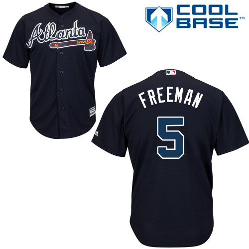 Braves #5 Freddie Freeman Navy Blue Cool Base Stitched Youth MLB Jersey Braves #5 Freddie Freeman Navy Blue Cool Base Stitched Youth MLB Jersey