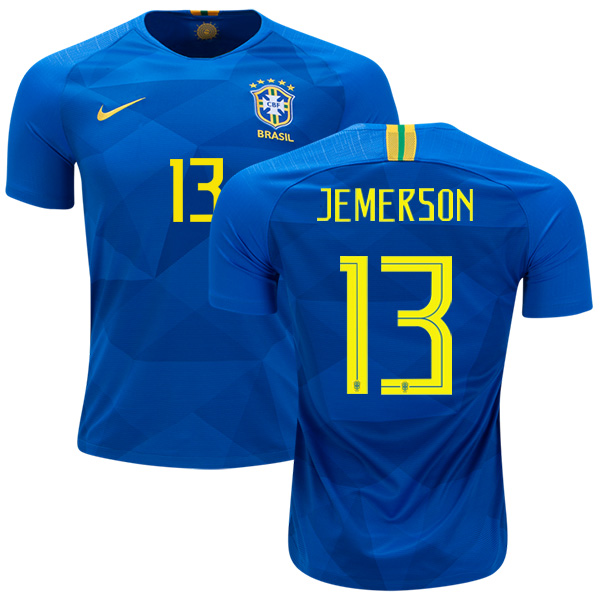 Brazil #13 Jemerson Away Kid Soccer Country Jersey Brazil #13 Jemerson Away Kid Soccer Country Jersey