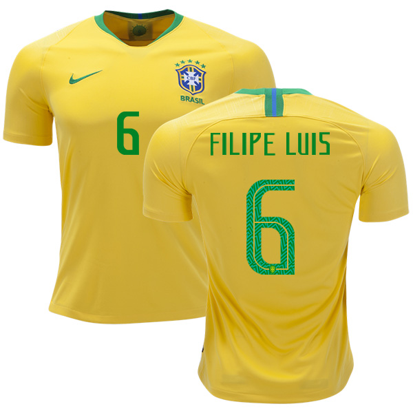 Brazil #6 Filipe Luis Home Kid Soccer Country Jersey$4 Brazil #6 Filipe Luis Home Kid Soccer Country Jersey$4