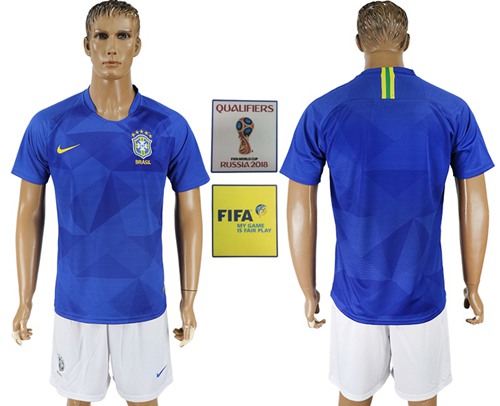 Brazil Blank Away Soccer Country Jersey Brazil Blank Away Soccer Country Jersey