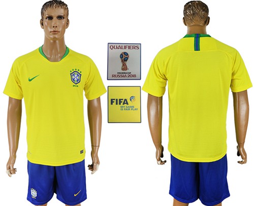 Brazil Blank Home Soccer Country Jersey Brazil Blank Home Soccer Country Jersey