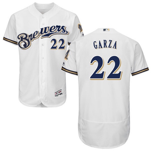 Brewers #22 Matt Garza White Flexbase Authentic Collection Stitched MLB Jersey Brewers #22 Matt Garza White Flexbase Authentic Collection Stitched MLB Jersey