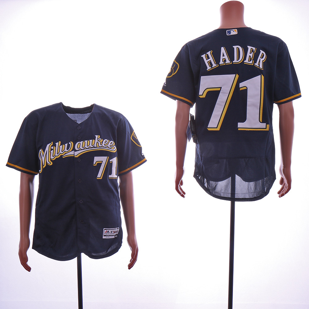 Brewers #71 Josh Hader Navy Flexbase Jersey Brewers #71 Josh Hader Navy Flexbase Jersey