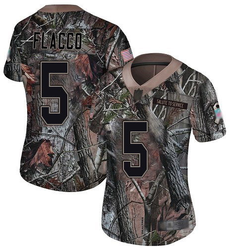 Broncos #5 Joe Flacco Camo Women's Stitched Football Limited Rush Realtree Jersey Broncos #5 Joe Flacco Camo Women's Stitched Football Limited Rush Realtree Jersey