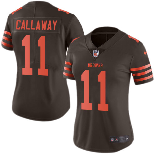 Browns #11 Antonio Callaway Brown Women's Stitched Football Limited Rush Jersey Browns #11 Antonio Callaway Brown Women's Stitched Football Limited Rush Jersey