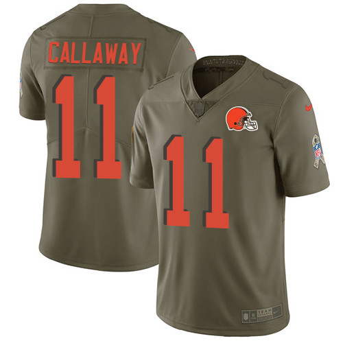 Browns #11 Antonio Callaway Olive Youth Stitched Football Limited 2017 Salute to Service Jersey Browns #11 Antonio Callaway Olive Youth Stitched Football Limited 2017 Salute to Service Jersey