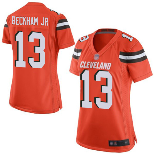 Browns #13 Odell Beckham Jr Orange Alternate Women's Stitched Football New Elite Jersey Browns #13 Odell Beckham Jr Orange Alternate Women's Stitched Football New Elite Jersey