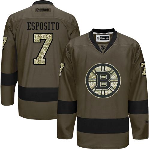 Bruins #7 Phil Esposito Green Salute to Service Stitched NHL Jersey Bruins #7 Phil Esposito Green Salute to Service Stitched NHL Jersey