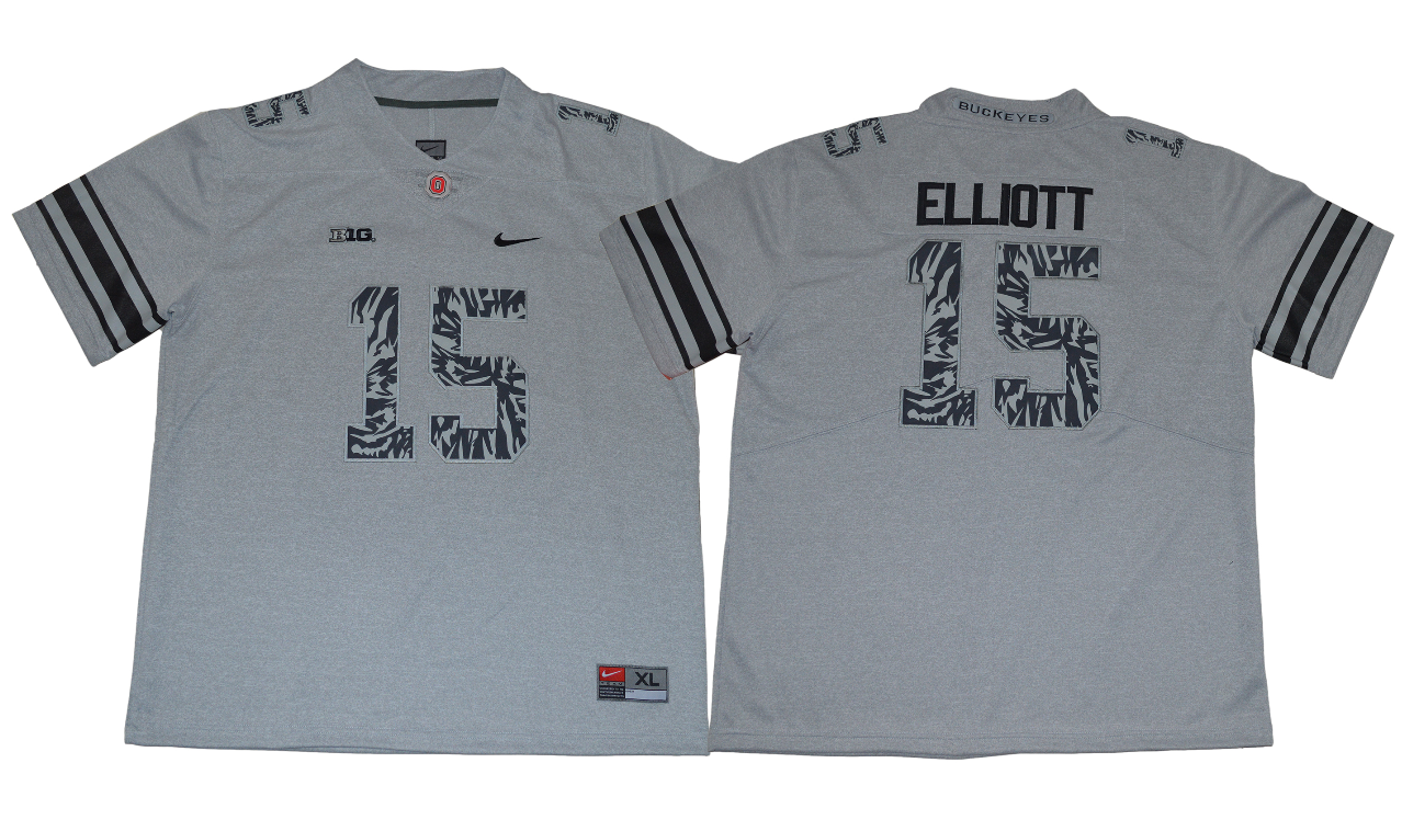 Buckeyes #15 Ezekiel Elliott Gray Alternate Legend Limited Stitched NCAA Jersey Buckeyes #15 Ezekiel Elliott Gray Alternate Legend Limited Stitched NCAA Jersey