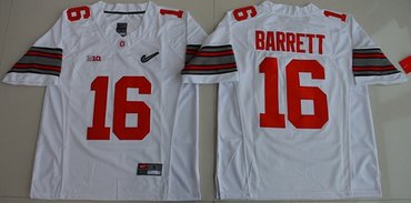 Buckeyes #16 J. T. Barrett White Diamond Quest Stitched NCAA Jersey Buckeyes #16 J. T. Barrett White Diamond Quest Stitched NCAA Jersey