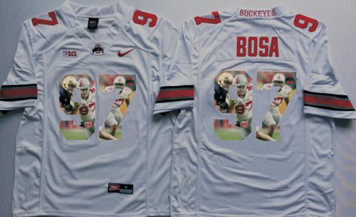 Buckeyes #97 Joey Bosa White Player Fashion Stitched NCAA Jersey Buckeyes #97 Joey Bosa White Player Fashion Stitched NCAA Jersey