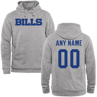 Buffalo Bills Steel Custom Name & Number Wordmark Pullover Hoodie