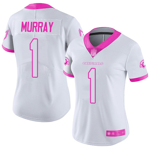 Cardinals #1 Kyler Murray White Pink Women's Stitched Football Limited Rush Fashion Jersey Cardinals #1 Kyler Murray White Pink Women's Stitched Football Limited Rush Fashion Jersey