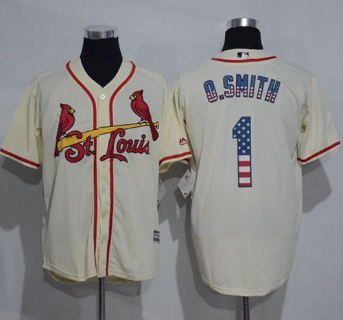 Cardinals #1 Ozzie Smith Cream USA Flag Fashion Stitched MLB Jersey Cardinals #1 Ozzie Smith Cream USA Flag Fashion Stitched MLB Jersey