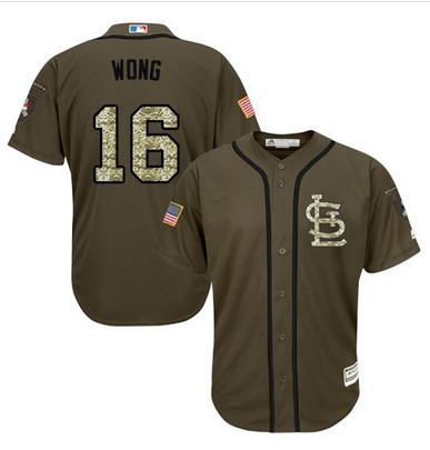 Cardinals #16 Kolten Wong Green Salute to Service Stitched MLB Jersey Cardinals #16 Kolten Wong Green Salute to Service Stitched MLB Jersey