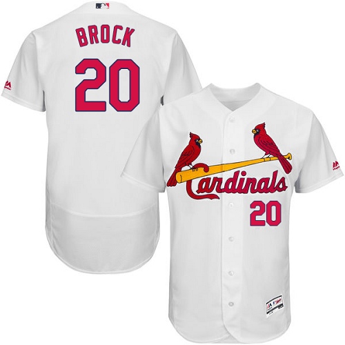 Cardinals #20 Lou Brock White Flexbase Authentic Collection Stitched MLB Jersey Cardinals #20 Lou Brock White Flexbase Authentic Collection Stitched MLB Jersey