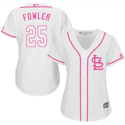 Cardinals #25 Dexter Fowler White Pink Fashion Women's Stitched MLB Jersey Cardinals #25 Dexter Fowler White Pink Fashion Women's Stitched MLB Jersey