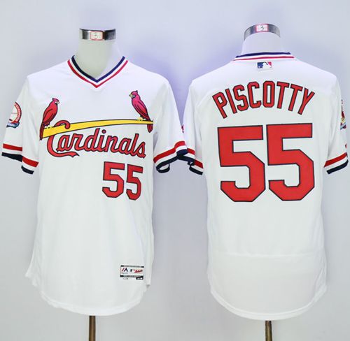 Cardinals #55 Stephen Piscotty White Flexbase Authentic Collection Cooperstown Stitched MLB Jersey Cardinals #55 Stephen Piscotty White Flexbase Authentic Collection Cooperstown Stitched MLB Jersey