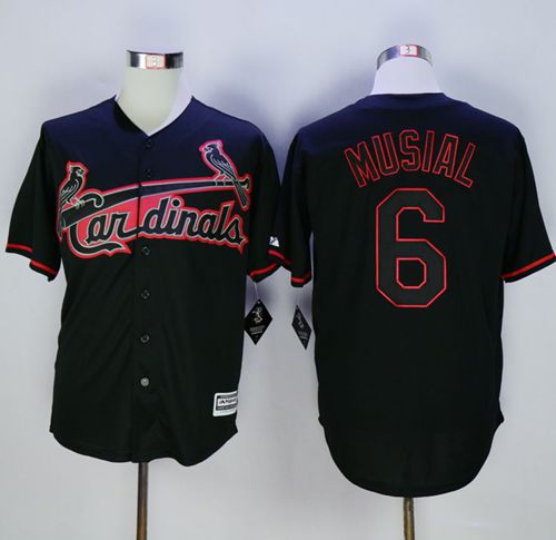 Cardinals #6 Stan Musial Black New Cool Base Fashion Stitched MLB Jersey Cardinals #6 Stan Musial Black New Cool Base Fashion Stitched MLB Jersey