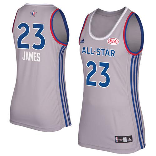 Cavaliers #23 LeBron James Gray 2017 All Star Women's Stitched NBA Jersey Cavaliers #23 LeBron James Gray 2017 All Star Women's Stitched NBA Jersey