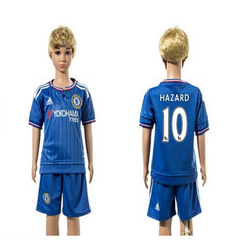 Chelsea #10 Hazard Blue Home Kid Soccer Club Jersey