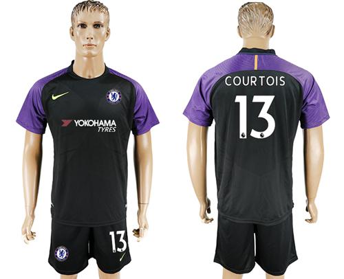 Chelsea #13 Courtois Black Goalkeeper Soccer Club Jersey Chelsea #13 Courtois Black Goalkeeper Soccer Club Jersey