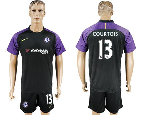 Chelsea #13 Courtois Black Goalkeeper Soccer Club Jersey Chelsea #13 Courtois Black Goalkeeper Soccer Club Jersey