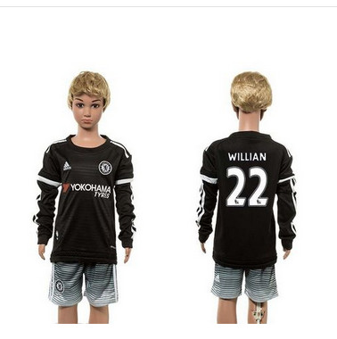 Chelsea #22 Willian SEC Away Long Sleeves Kid Soccer Club Jersey Chelsea #22 Willian SEC Away Long Sleeves Kid Soccer Club Jersey