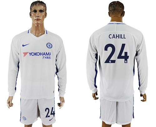 Chelsea #24 Cahill Away Long Sleeves Soccer Club Jersey Chelsea #24 Cahill Away Long Sleeves Soccer Club Jersey
