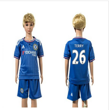 Chelsea #26 Terry Blue Home Kid Soccer Club Jersey