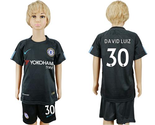 Chelsea #30 David Luiz Sec Away Kid Soccer Club Jersey Chelsea #30 David Luiz Sec Away Kid Soccer Club Jersey