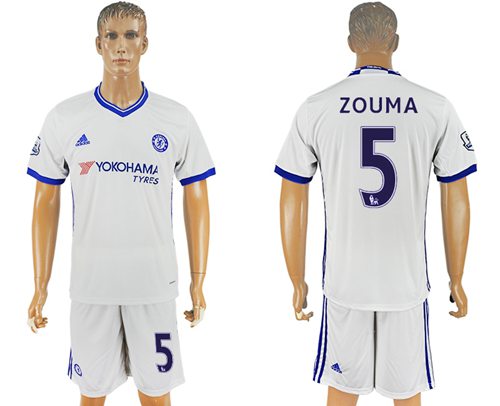 Chelsea #5 Zouma White Soccer Club Jersey Chelsea #5 Zouma White Soccer Club Jersey