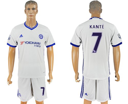 Chelsea #7 Kante White Soccer Club Jersey Chelsea #7 Kante White Soccer Club Jersey