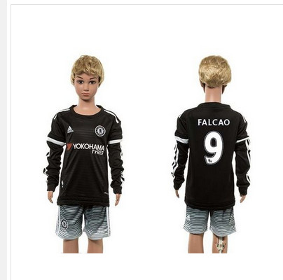 Chelsea #9 Falcao SEC Away Long Sleeves Kid Soccer Club Jersey Chelsea #9 Falcao SEC Away Long Sleeves Kid Soccer Club Jersey