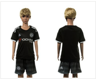 Chelsea Blank Black Kid Soccer Club Jersey