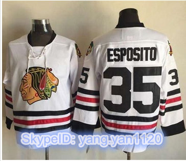 Chicago Blackhawks #35 Tony Esposito White CCM Throwback Stitched NHL Jersey Chicago Blackhawks #35 Tony Esposito White CCM Throwback Stitched NHL Jersey