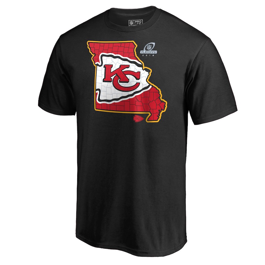 Chiefs Black 2018 NFL Playoffs Men's T-Shirt Chiefs Black 2018 NFL Playoffs Men's T-Shirt