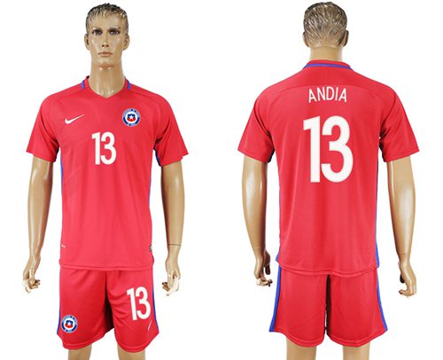 Chile #13 Andia Home Soccer Country Jersey Chile #13 Andia Home Soccer Country Jersey