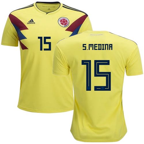 Colombia #15 S.Medina Home Soccer Country Jersey Colombia #15 S.Medina Home Soccer Country Jersey
