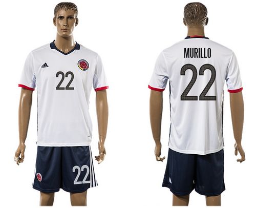 Colombia #22 Murillo Away Soccer Country Jersey Colombia #22 Murillo Away Soccer Country Jersey