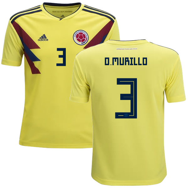 Colombia #3 O.Murillo Home Kid Soccer Country Jersey Colombia #3 O.Murillo Home Kid Soccer Country Jersey