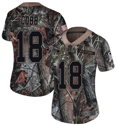 Cowboys #18 Randall Cobb Camo Women's Stitched Football Limited Rush Realtree Jersey Cowboys #18 Randall Cobb Camo Women's Stitched Football Limited Rush Realtree Jersey