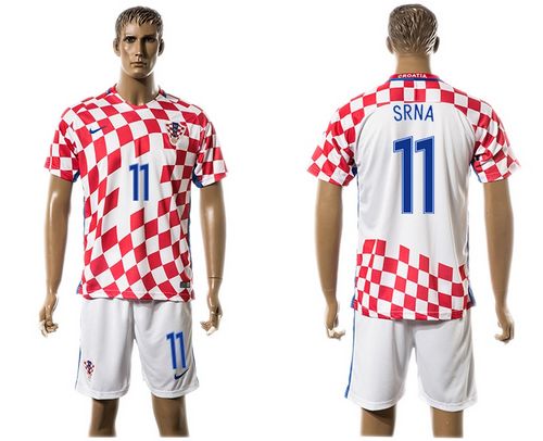 Croatia #11 Srna Home Soccer Country Jersey Croatia #11 Srna Home Soccer Country Jersey