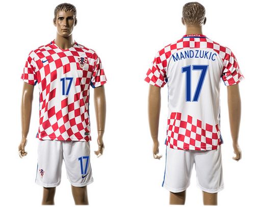 Croatia #17 Mandzukic Home Soccer Country Jersey Croatia #17 Mandzukic Home Soccer Country Jersey