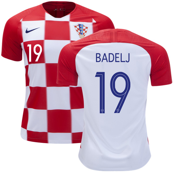 Croatia #19 Badelj Home Kid Soccer Country Jersey Croatia #19 Badelj Home Kid Soccer Country Jersey