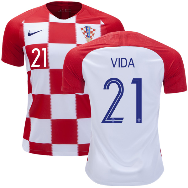 Croatia #21 Vida Home Kid Soccer Country Jersey Croatia #21 Vida Home Kid Soccer Country Jersey