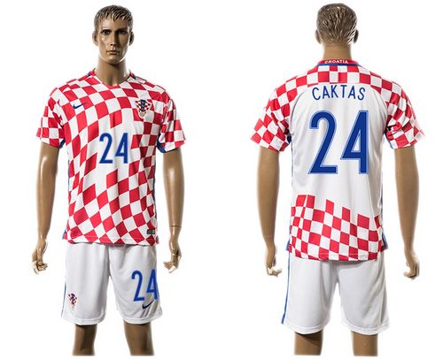 Croatia #24 Caktas Home Soccer Country Jersey Croatia #24 Caktas Home Soccer Country Jersey